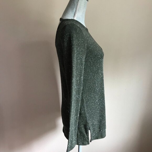LOFT Cutout Back Tunic Top Sweater - Olive Green Melange - Size XS - Picture 7 of 7